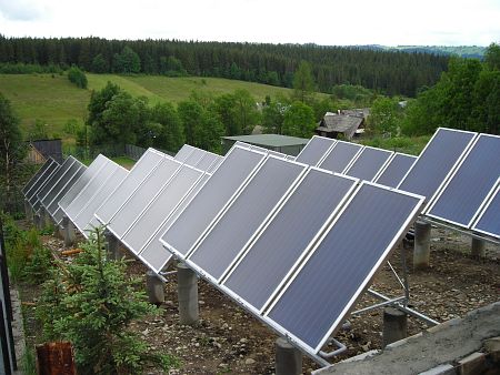 kolektory słoneczne Hewalex - montaż naziemny