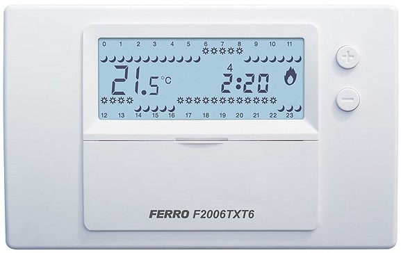 Ferro - Tygodniowy regulator elektroniczny, bezprzewodowy F2006TXT6