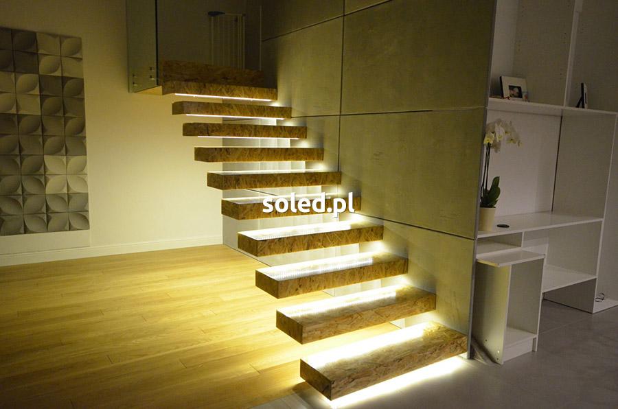 oświetlenie led schodów domu - SOLED