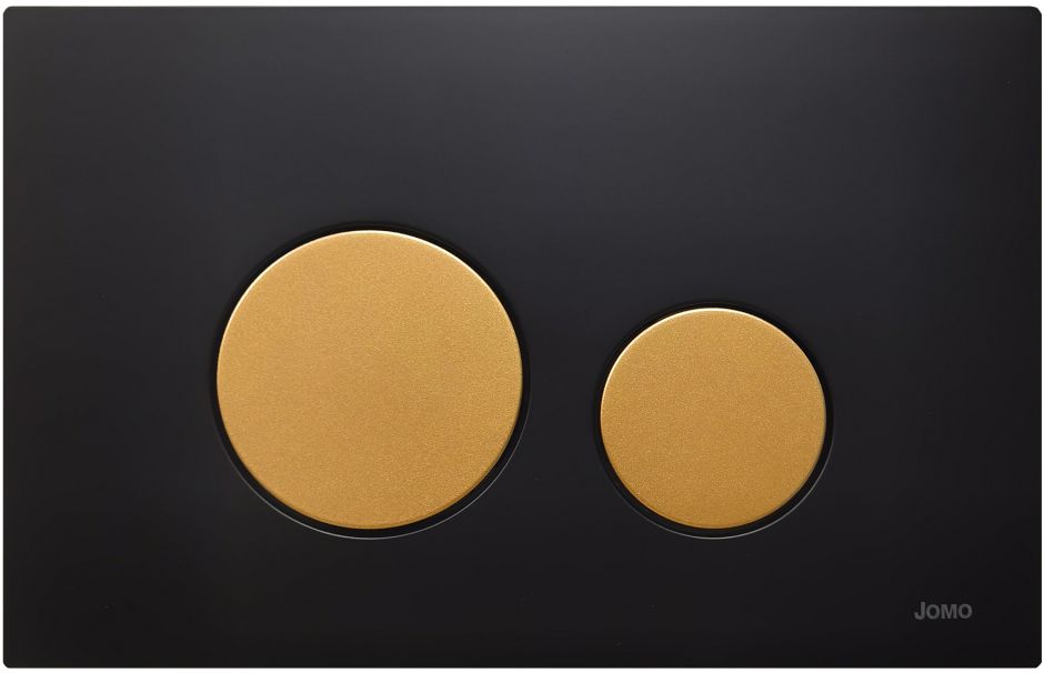Złoty okrągły przycisk na czarnym tle - od Werit