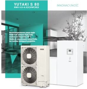 Pompa ciepła Hitachi Yutaki S 80 - wysokotemperaturowa do zasilania grzejników powyżej temperatury 55° C